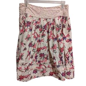 [Viola] ANTHROPOLOGIE Palmetto Embroidered Full Lined Floral Skirt sz 4